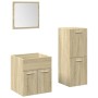 Set de muebles de baño 3 pzas madera contrachapada roble Sonoma von , Badezimmermöbel - Ref: Foro24-3324995, Preis: 81,74 €, ...