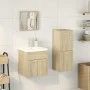 Set de muebles de baño 3 pzas madera contrachapada roble Sonoma by , Bathroom furniture - Ref: Foro24-3324995, Price: 80,57 €...