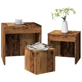 Stackable tables, set of 3, aged engineered wood by , Side tables - Ref: Foro24-856686, Price: 68,80 €, Discount: %