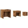 Stapelbare Tische, 3 Stück, gealtertes Ingenieurholz von , Seitentische - Ref: Foro24-856686, Preis: 68,80 €, Rabatt: %