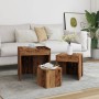 Stackable tables, set of 3, aged engineered wood by , Side tables - Ref: Foro24-856686, Price: 71,39 €, Discount: %