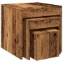 Stapelbare Tische, 3 Stück, gealtertes Ingenieurholz von , Seitentische - Ref: Foro24-856686, Preis: 68,80 €, Rabatt: %
