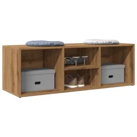 Engineered oak wood artisan shoe bench 105x35x35 cm by , Shoe racks and shoe organizers - Ref: Foro24-856411, Price: 62,91 €,...