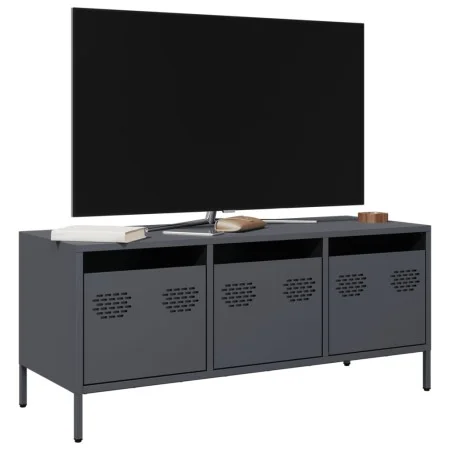 TV-Möbel aus kaltgewalztem Stahl in Anthrazit 101,5x39x43,5 cm von , TV-Möbel - Ref: Foro24-851228, Preis: 93,19 €, Rabatt: %