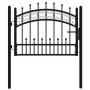 Black coated steel pointed spear fence gate 103x120cm by , garden gates - Ref: Foro24-151089, Price: 141,98 €, Discount: %