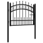 Black coated steel pointed spear fence gate 103x120cm by , garden gates - Ref: Foro24-151089, Price: 141,98 €, Discount: %