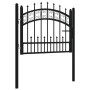 Puerta de valla punta lanza acero recubierto negro 103x120cm de , Puertas de jardín - Ref: Foro24-151089, Precio: 170,74 €, D...