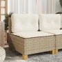 Garden sofa without armrests with beige PE rattan cushions. by , Outdoor sofas - Ref: Foro24-365907, Price: 86,16 €, Discount: %
