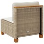 Garden sofa without armrests with beige PE rattan cushions. by , Outdoor sofas - Ref: Foro24-365907, Price: 88,03 €, Discount: %