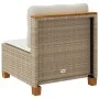 Garden sofa without armrests with beige PE rattan cushions. by , Outdoor sofas - Ref: Foro24-365907, Price: 86,16 €, Discount: %