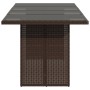 Mesa de jardín superficie vidrio ratán PE marrón 190x80x75 cm de , Mesas de jardín - Ref: Foro24-365603, Precio: 178,58 €, De...