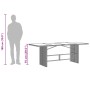 Garden table with brown PE rattan surface and glass top, measuring 190x80x75 cm. by , Garden tables - Ref: Foro24-365603, Pri...