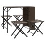 Faltbarer 5-teiliger Gartenessgruppe aus braunem PE-Rattan. von , Gartensets - Ref: Foro24-365945, Preis: 171,55 €, Rabatt: %