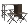 Folding 5-piece brown PE rattan garden dining set by , Garden sets - Ref: Foro24-365945, Price: 168,40 €, Discount: %