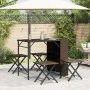 Folding 5-piece brown PE rattan garden dining set by , Garden sets - Ref: Foro24-365945, Price: 168,40 €, Discount: %