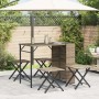 Faltbares 5-teiliges Garten-Esszimmer-Set aus beigem PE-Rattan von , Gartensets - Ref: Foro24-365947, Preis: 171,95 €, Rabatt: %