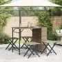 Folding 5-piece beige PE rattan garden dining set by , Garden sets - Ref: Foro24-365947, Price: 168,40 €, Discount: %