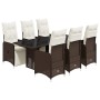 Garden table and chairs set, 7 pieces with brown PE rattan cushions. by , Garden sets - Ref: Foro24-3277193, Price: 914,16 €,...