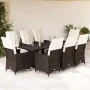 Garden table and chairs set, 9 pieces, with brown PE rattan cushions. by , Garden sets - Ref: Foro24-3276922, Price: 1,00 €, ...