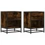 Mesitas noche 2 uds madera ingeniería roble ahumado 40x31x50 cm de , Mesitas de noche - Ref: Foro24-848689, Precio: 73,35 €, ...