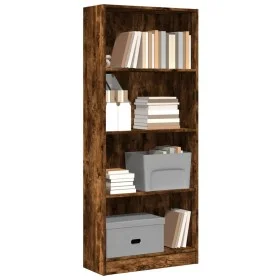 Engineered wood smoked oak bookshelf 60x24x143 cm by , Bookcases and shelves - Ref: Foro24-857816, Price: 61,78 €, Discount: %