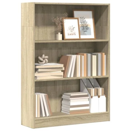 Engineered wood bookshelf in Sonoma oak, 80x24x109 cm. by , Bookcases and shelves - Ref: Foro24-857837, Price: 49,09 €, Disco...