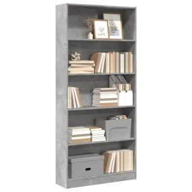 Engineered wood bookshelf in concrete gray, 80x24x176 cm by , Bookcases and shelves - Ref: Foro24-857856, Price: 67,82 €, Dis...
