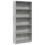 Estantería de madera de ingeniería gris hormigón 80x24x176 cm de , Librerías y estanterías - Ref: Foro24-857856, Precio: 67,8...