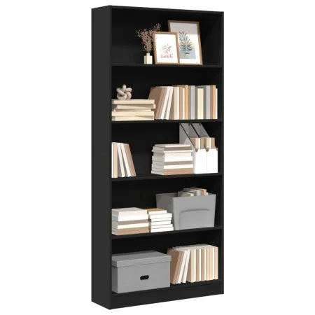 Engineered wood bookshelf black 80x24x176 cm by , Bookcases and shelves - Ref: Foro24-857854, Price: 74,05 €, Discount: %