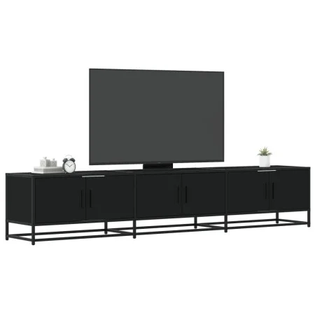 TV stand made of black engineered wood 210x35x41 cm by , TV Furniture - Ref: Foro24-3300790, Price: 146,65 €, Discount: %