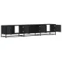 TV stand made of black engineered wood 210x35x41 cm by , TV Furniture - Ref: Foro24-3300790, Price: 146,65 €, Discount: %