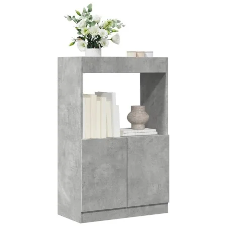 Aparador de madera de ingeniería gris hormigón 63x33x100 cm de , Librerías y estanterías - Ref: Foro24-855100, Precio: 59,65 ...