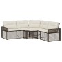 Gartensofa in L-Form mit Kissen und Fußhocker aus braunem PE-Rattan. von , Outdoor-Sofas - Ref: Foro24-365894, Preis: 358,10 ...