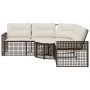 Gartensofa in L-Form mit Kissen und Fußhocker aus braunem PE-Rattan. von , Outdoor-Sofas - Ref: Foro24-365894, Preis: 358,10 ...