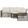 L-shaped garden sofa with cushions and footrest, made of brown PE rattan by , Outdoor sofas - Ref: Foro24-365894, Price: 351,...