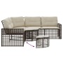 L-shaped garden sofa with cushions and footrest, made of brown PE rattan by , Outdoor sofas - Ref: Foro24-365894, Price: 358,...