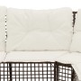 Gartensofa in L-Form mit Kissen und Fußhocker aus braunem PE-Rattan. von , Outdoor-Sofas - Ref: Foro24-365894, Preis: 358,10 ...