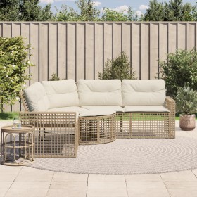 L-shaped garden sofa with beige PE rattan cushions and footstool by , Outdoor sofas - Ref: Foro24-365896, Price: 358,10 €, Di...