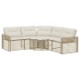 L-förmiges Gartensofa mit Kissen und Hocker aus beigem PE-Rattan. von , Outdoor-Sofas - Ref: Foro24-365896, Preis: 358,10 €, ...
