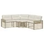 L-shaped garden sofa with beige PE rattan cushions and footstool by , Outdoor sofas - Ref: Foro24-365896, Price: 351,26 €, Di...