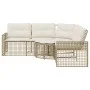 L-shaped garden sofa with beige PE rattan cushions and footstool by , Outdoor sofas - Ref: Foro24-365896, Price: 351,26 €, Di...