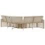 L-shaped garden sofa with beige PE rattan cushions and footstool by , Outdoor sofas - Ref: Foro24-365896, Price: 351,26 €, Di...