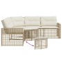 L-shaped garden sofa with beige PE rattan cushions and footstool by , Outdoor sofas - Ref: Foro24-365896, Price: 357,95 €, Di...
