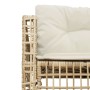 L-förmiges Gartensofa mit Kissen und Hocker aus beigem PE-Rattan. von , Outdoor-Sofas - Ref: Foro24-365896, Preis: 358,10 €, ...
