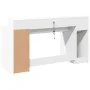 Engineered wood white desk with LED light 160x55x91 cm by , Desks - Ref: Foro24-3309429, Price: 192,87 €, Discount: %