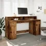 Schreibtisch mit LED-Beleuchtung, verwittertes Holz, 160x55x91 cm. von , Schreibtische - Ref: Foro24-3309436, Preis: 187,20 €...