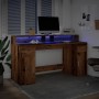 Schreibtisch mit LED-Beleuchtung, verwittertes Holz, 160x55x91 cm. von , Schreibtische - Ref: Foro24-3309436, Preis: 186,17 €...
