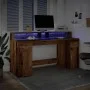 Schreibtisch mit LED-Beleuchtung, verwittertes Holz, 160x55x91 cm. von , Schreibtische - Ref: Foro24-3309436, Preis: 187,20 €...