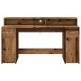 Schreibtisch mit LED-Beleuchtung, verwittertes Holz, 160x55x91 cm. von , Schreibtische - Ref: Foro24-3309436, Preis: 186,17 €...