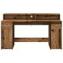 Schreibtisch mit LED-Beleuchtung, verwittertes Holz, 160x55x91 cm. von , Schreibtische - Ref: Foro24-3309436, Preis: 187,20 €...